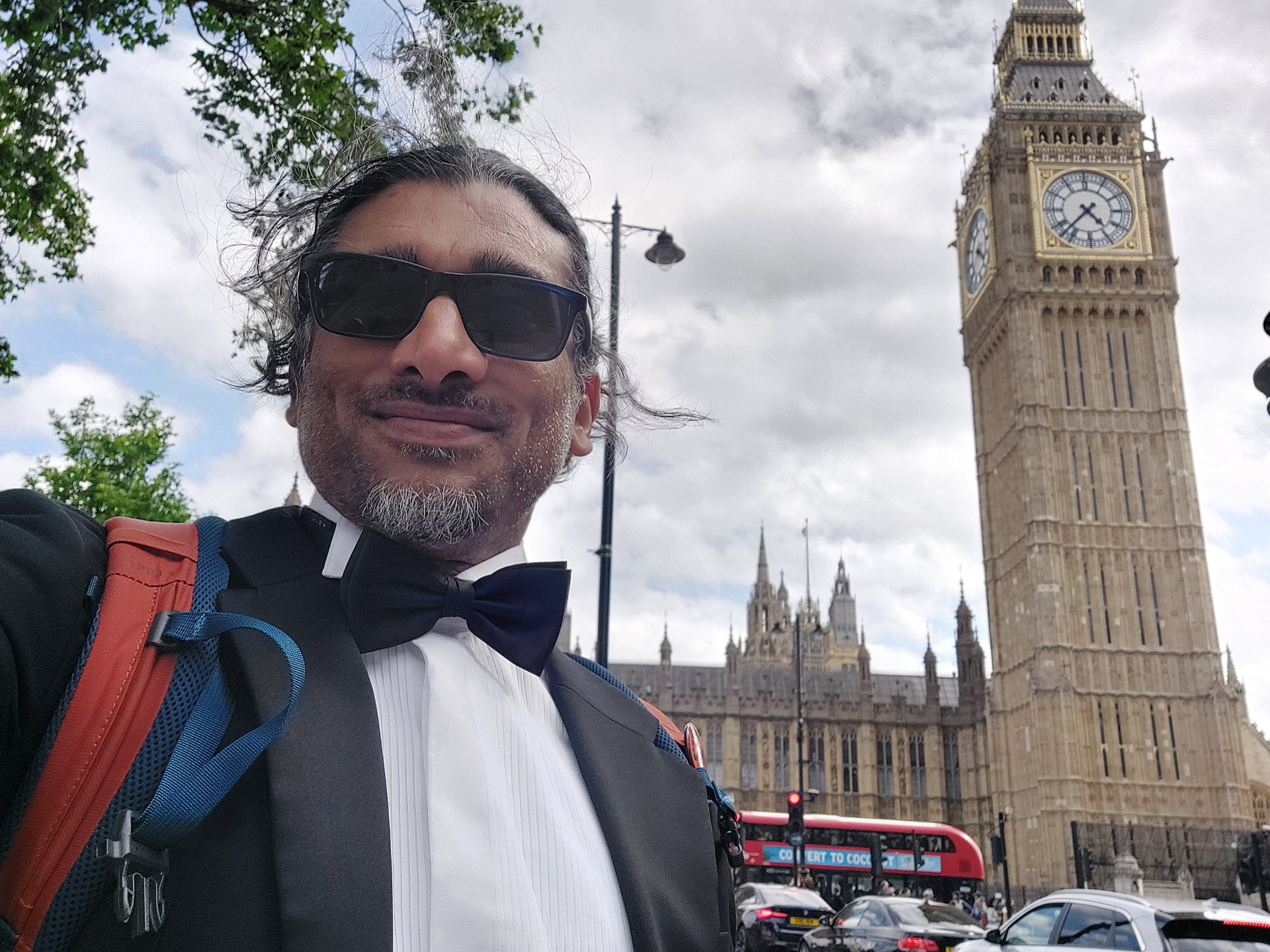 Johan Nayar by Big Ben before heading into the House of Lords
