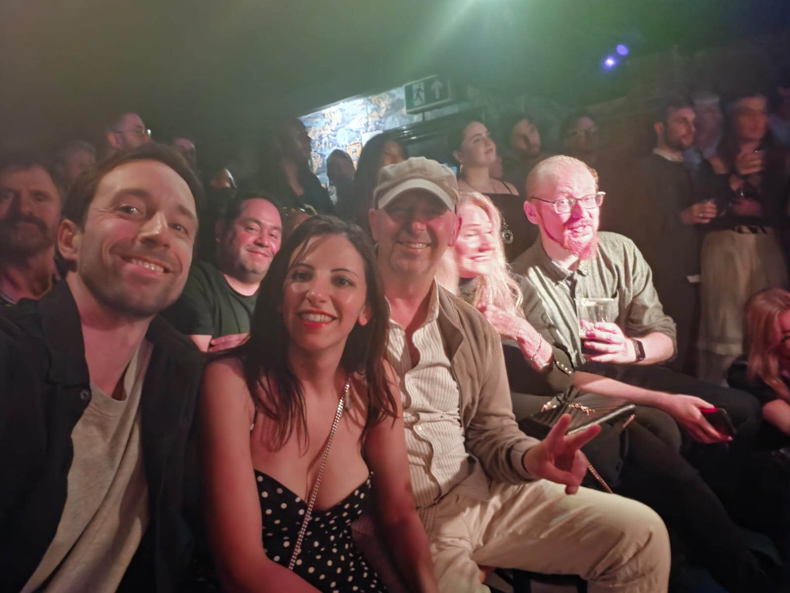 Lady Maggie, Charlie Stuart Gay and Falco in the audience at The Madalitso Experience at the Troubadour, London — after the film and the Q&A the band took over the evening with their uplifting grooves