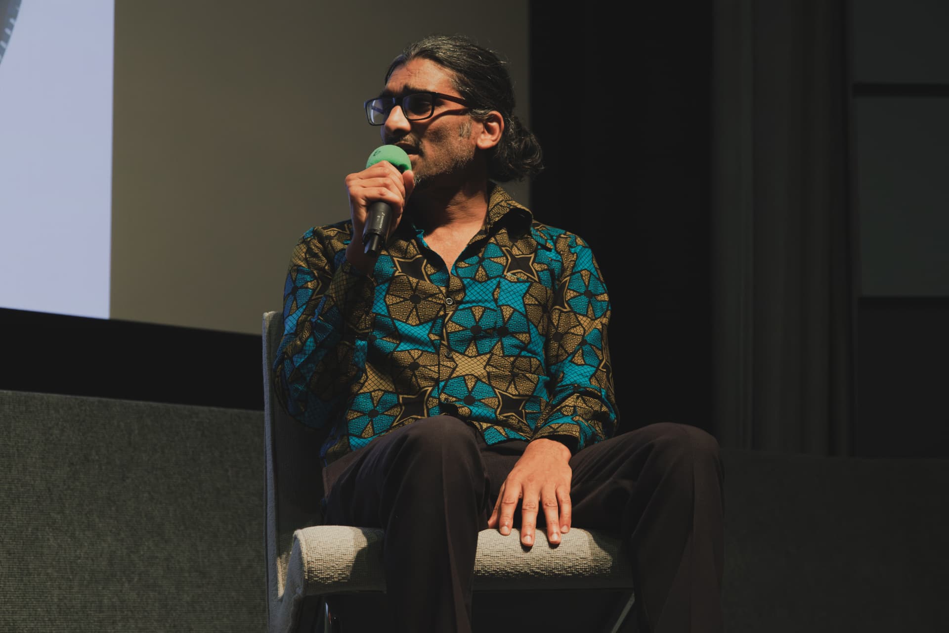 Director Johan Nayar during the Q&A at the Watch Africa screening at Chapter Arts Centre, Cardiff