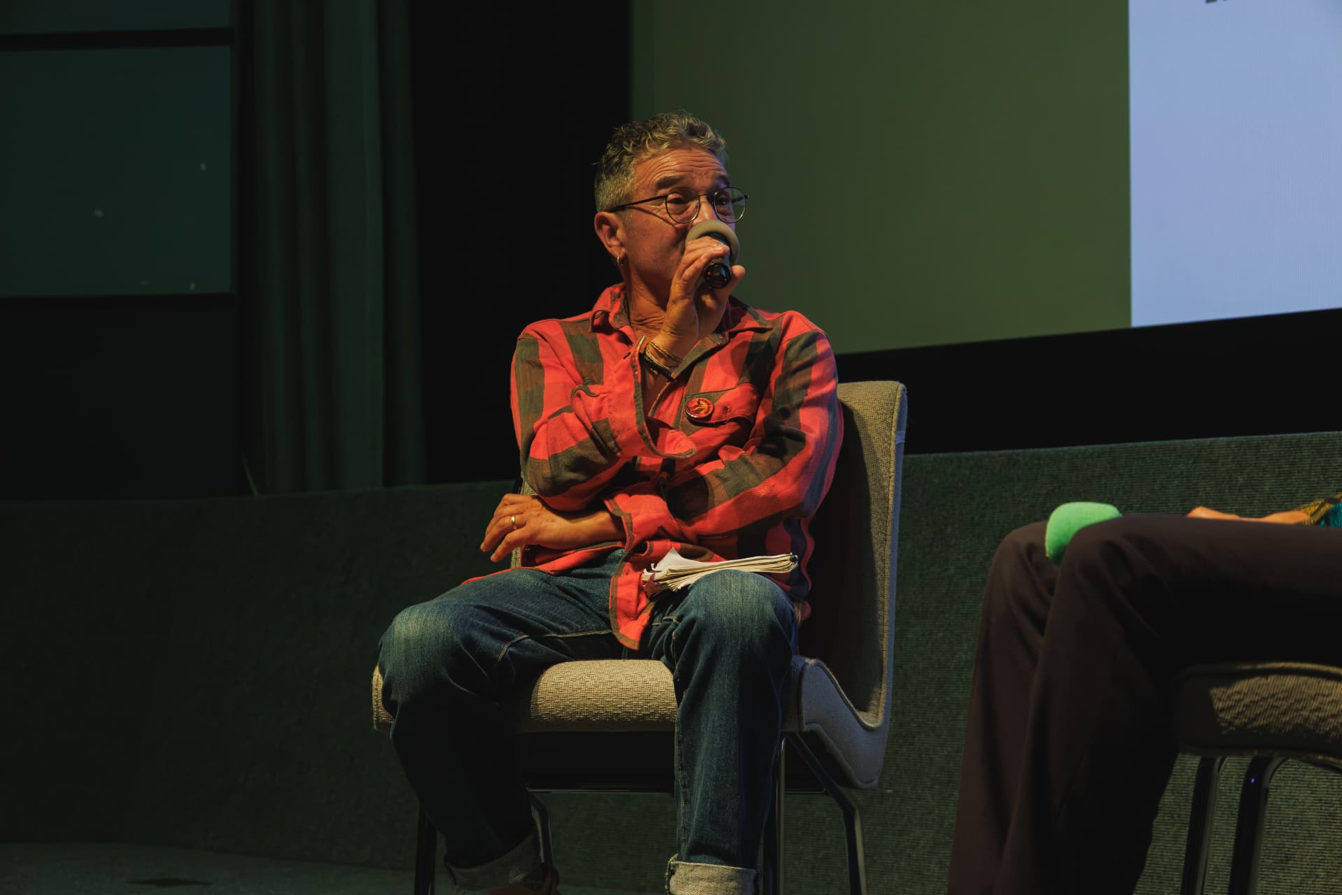 Tim Tyson Short and Johan Nayar on the Q&A panel during the Watch Africa screening at Chapter Arts Centre, Cardiff