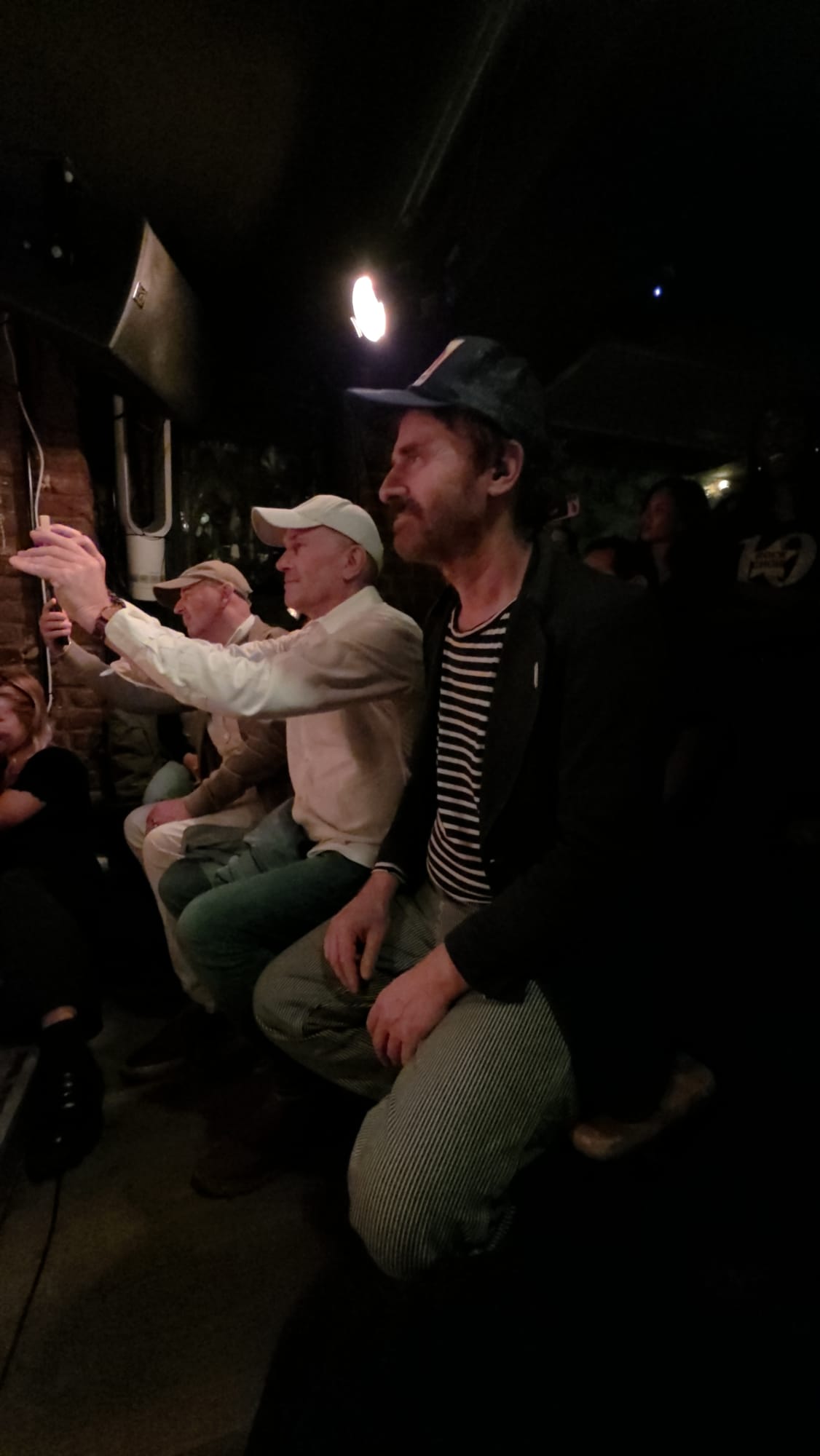 Ari Gold and Martin Dunkerton in the audience at The Madalitso Experience at the Troubadour, London — after the film and the Q&A the band took over the evening with their uplifting grooves