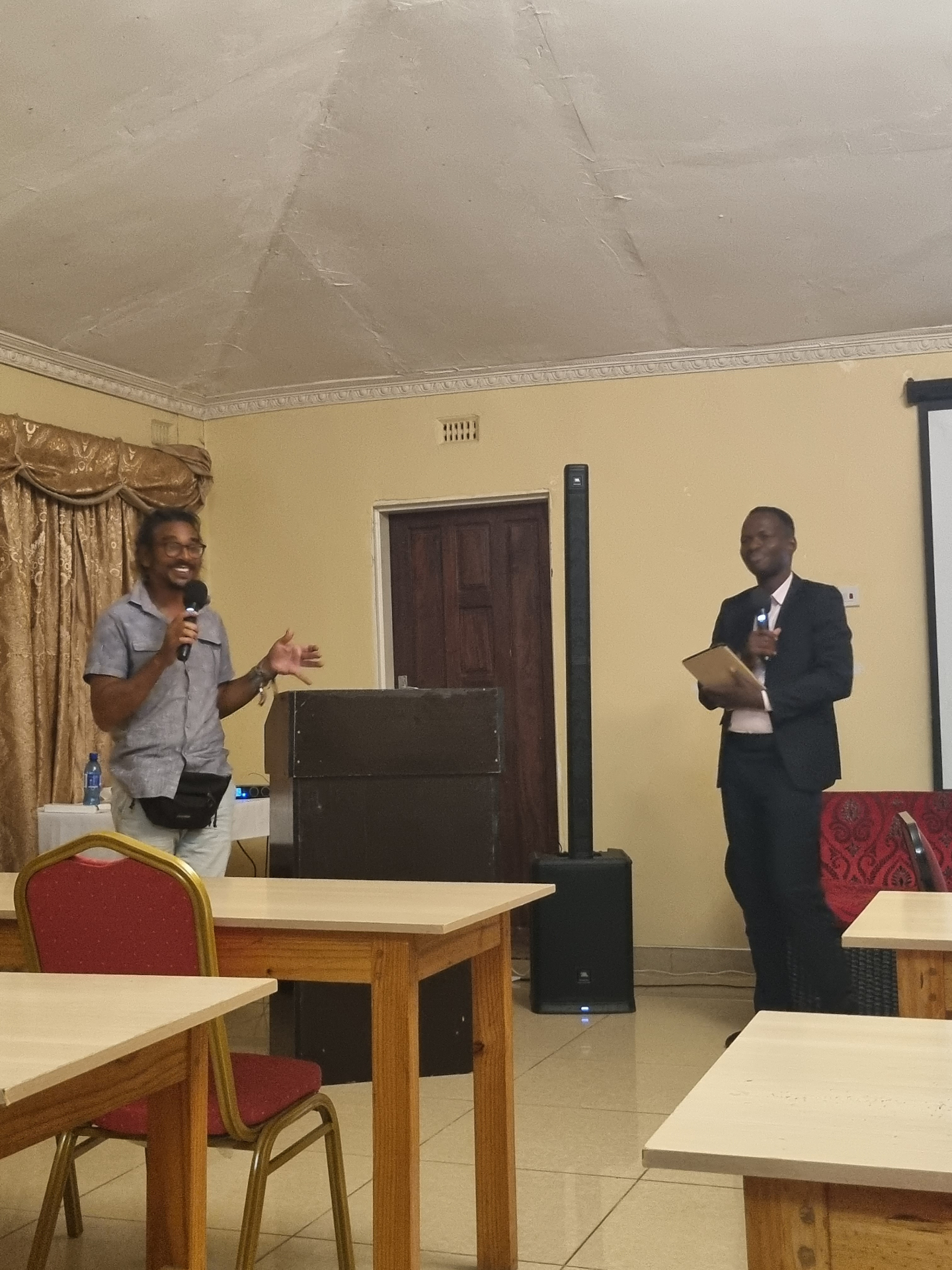 Neil Nayar in conversation during the Q&A at the Zomba City Festival African Premiere