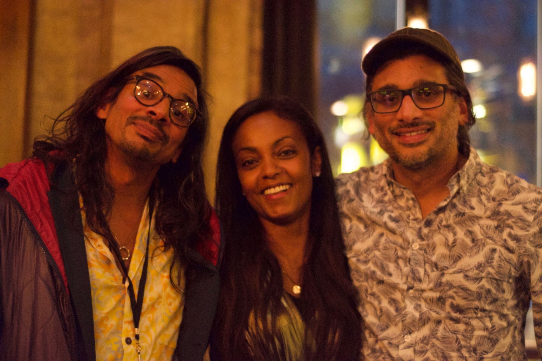Director Johan Nayar with a guest and Diarah N'Daw-Spech (ADIFF co-founder) at the ADIFF evening reception