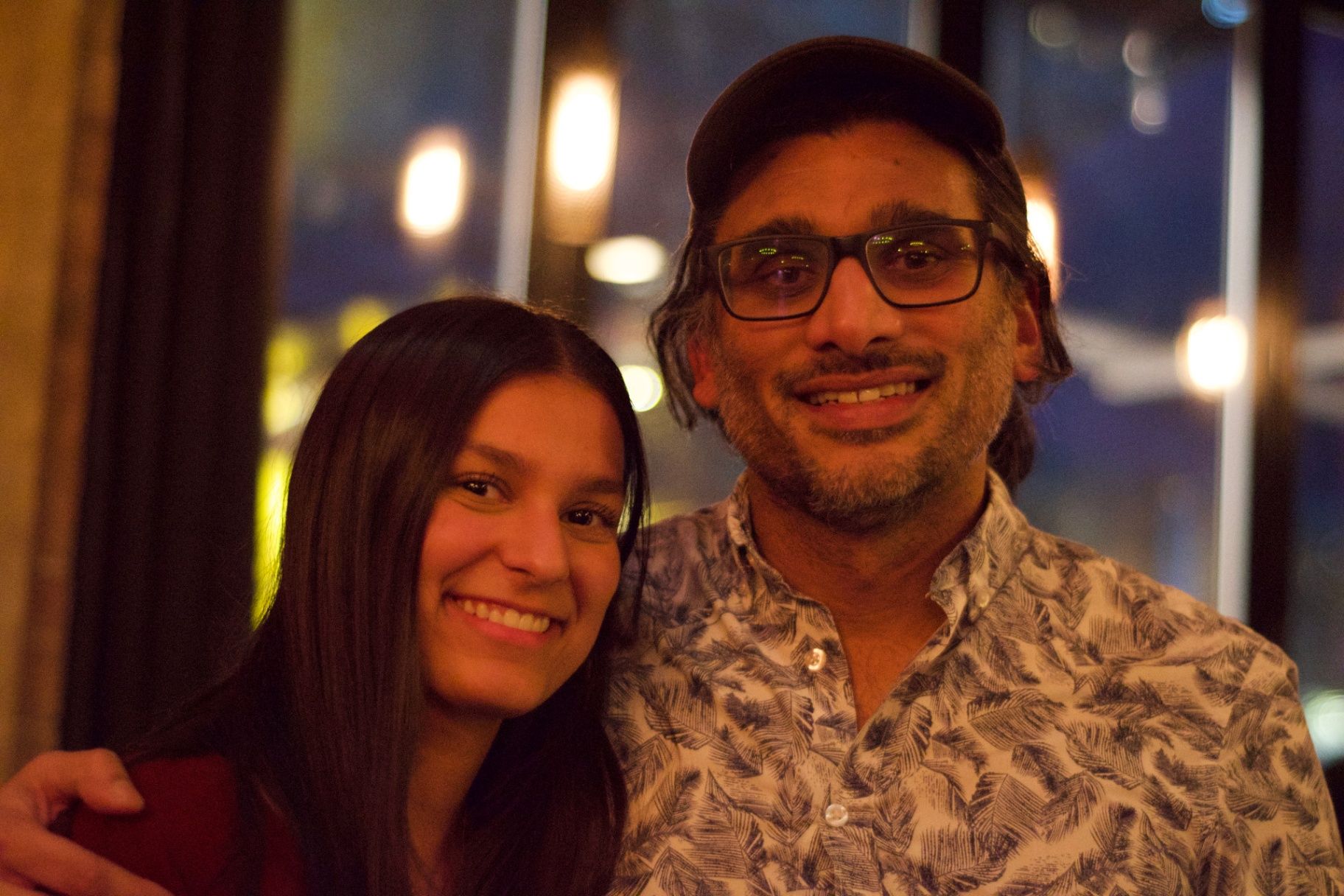 Director Johan Nayar posing with a young guest at the ADIFF evening reception