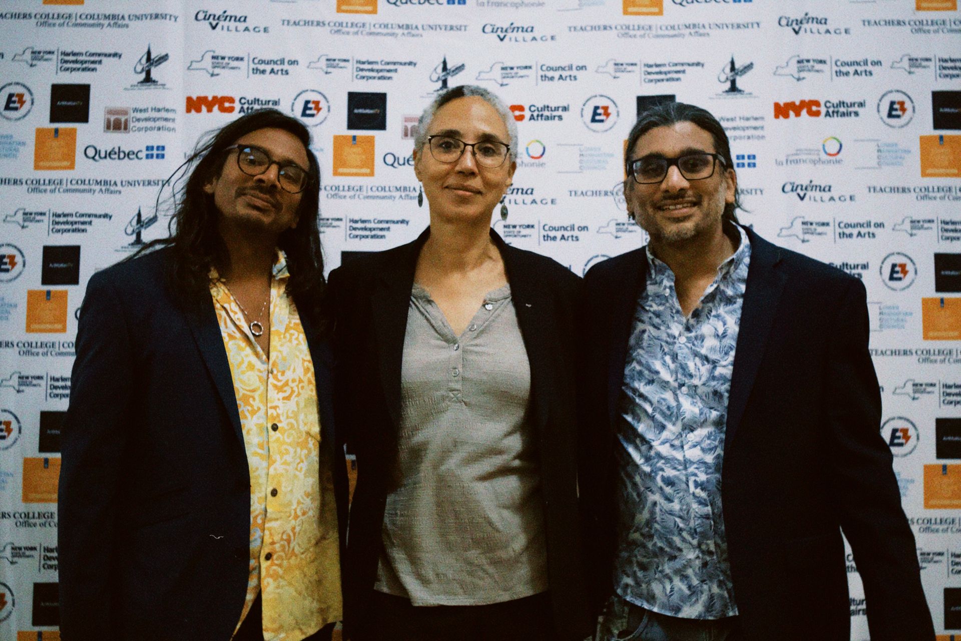 Neil Nayar, ADIFF co-founder Diarah N'Daw-Spech and Director Johan Nayar at the ADIFF international premiere, Columbia University, New York