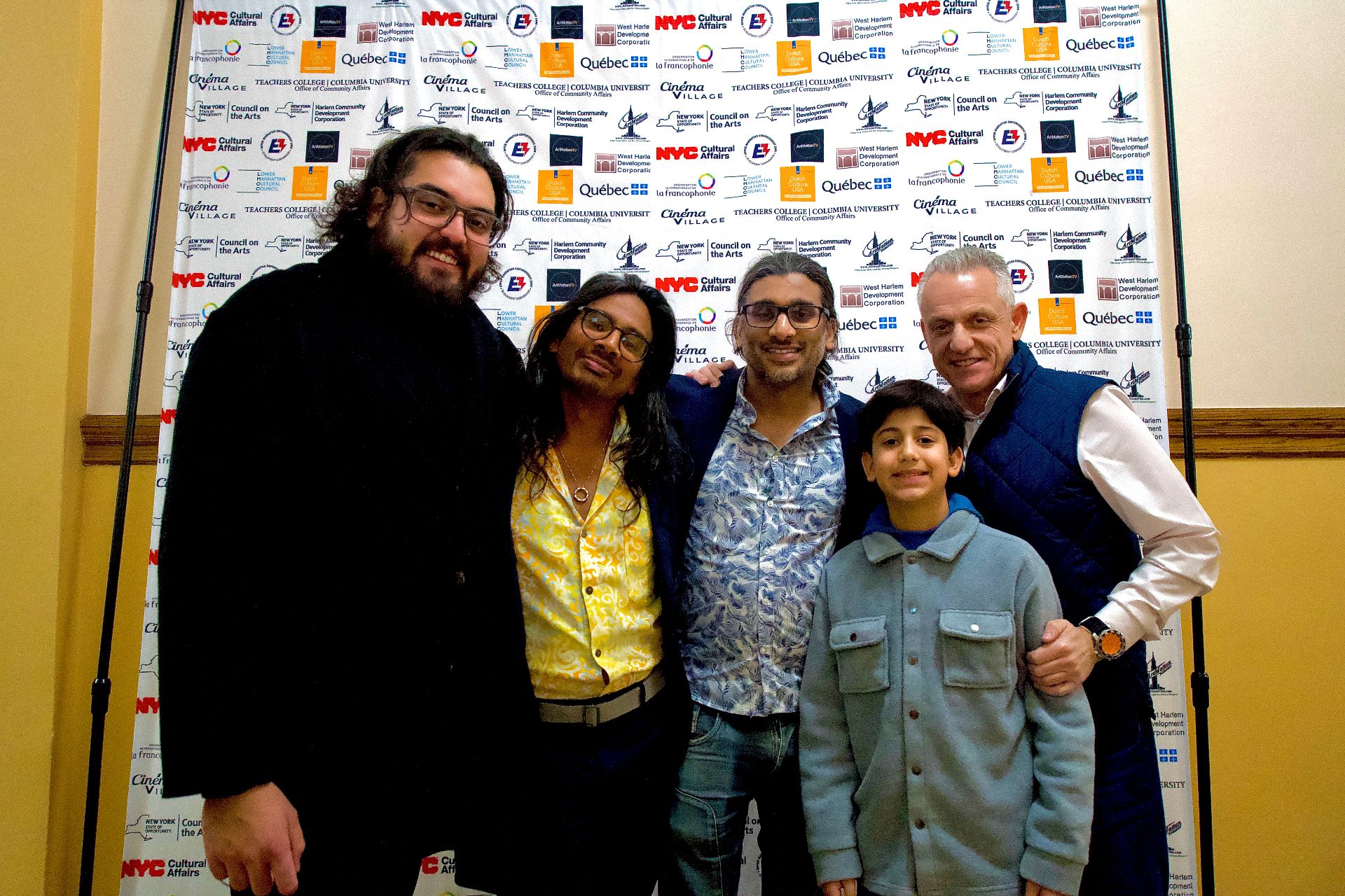 The boys drove in from Philadelphia for the ADIFF international premiere — with Neil Nayar and Director Johan Nayar at Columbia University, New York