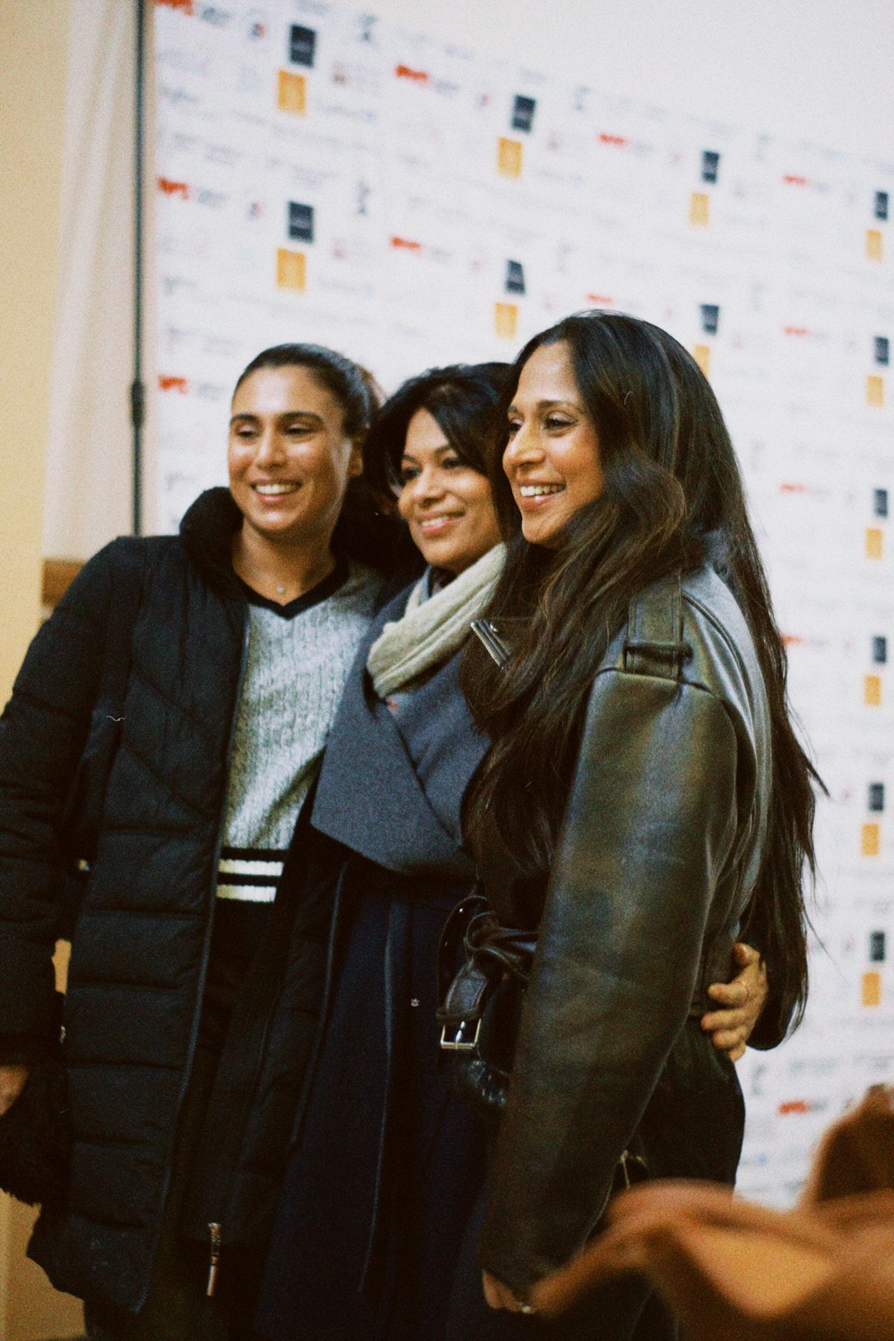 Sabrina Mihos, Mickey Sanchira and Kay Prashad at the ADIFF international premiere, Columbia University, New York