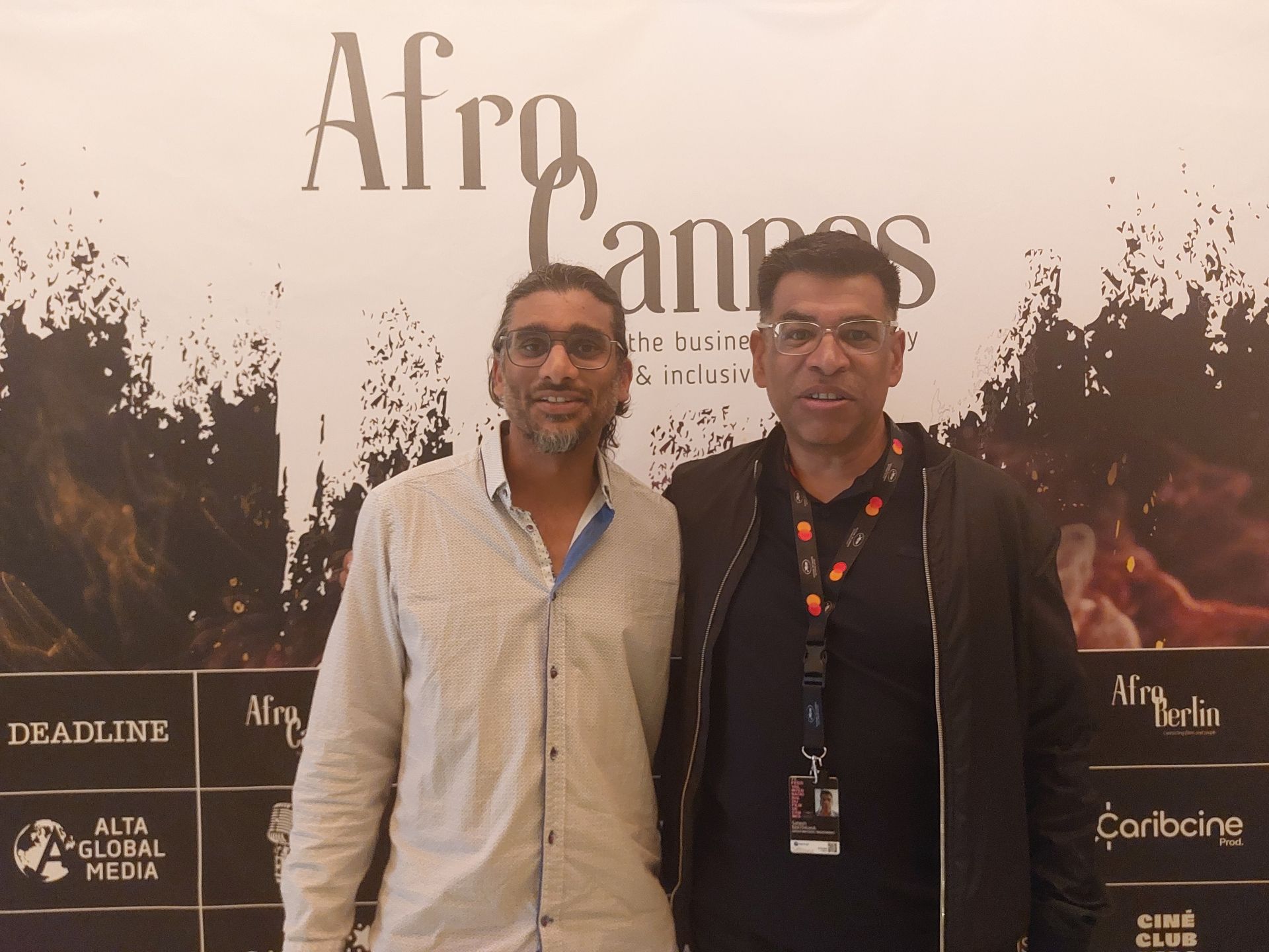 Johan Nayar with Satesh Mathura, Executive Producer, at Cannes 2023