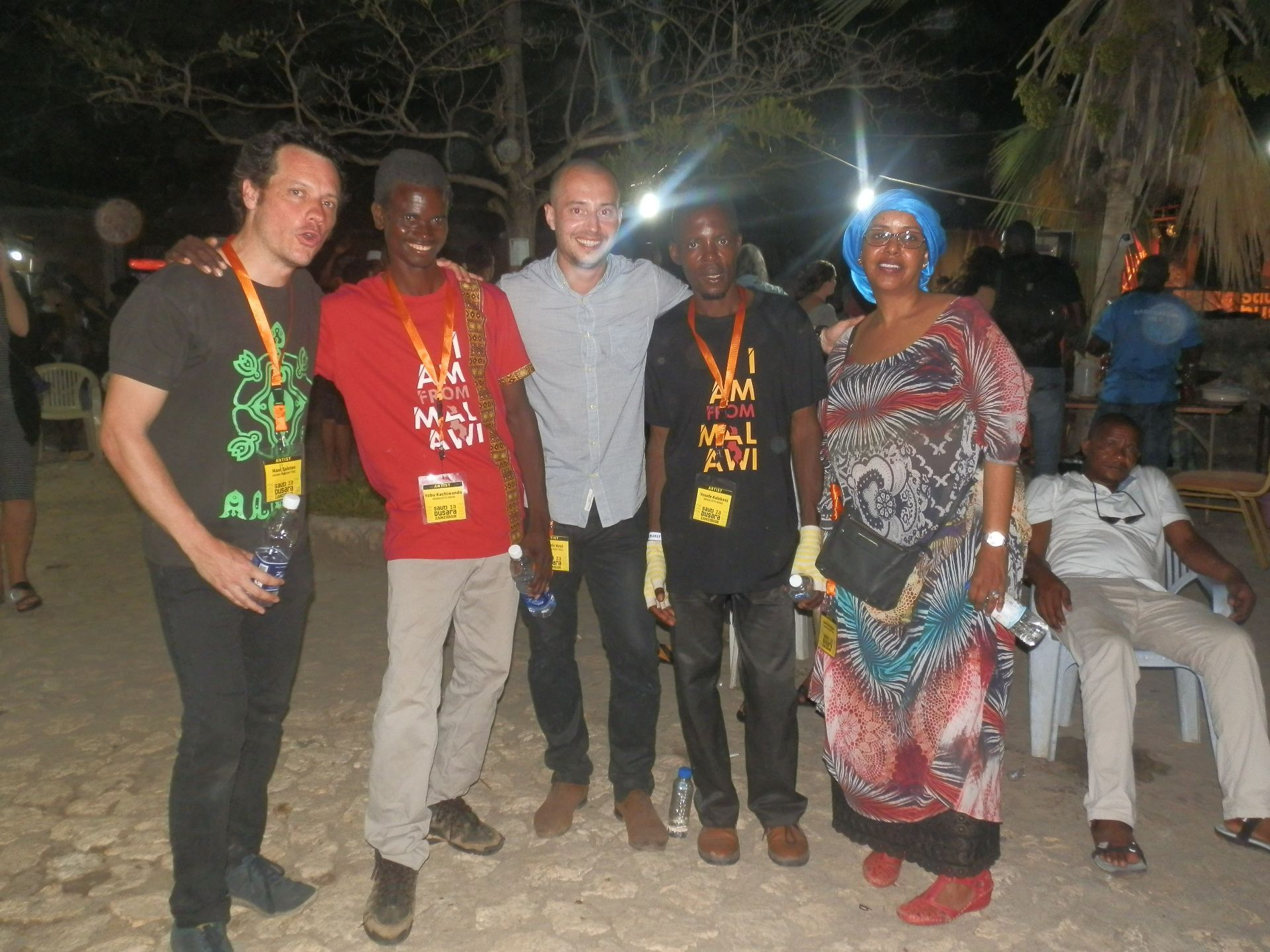 The band with Mael Salètes — the man with the plan to bring them to Europe — at Sauti za Busara, Zanzibar