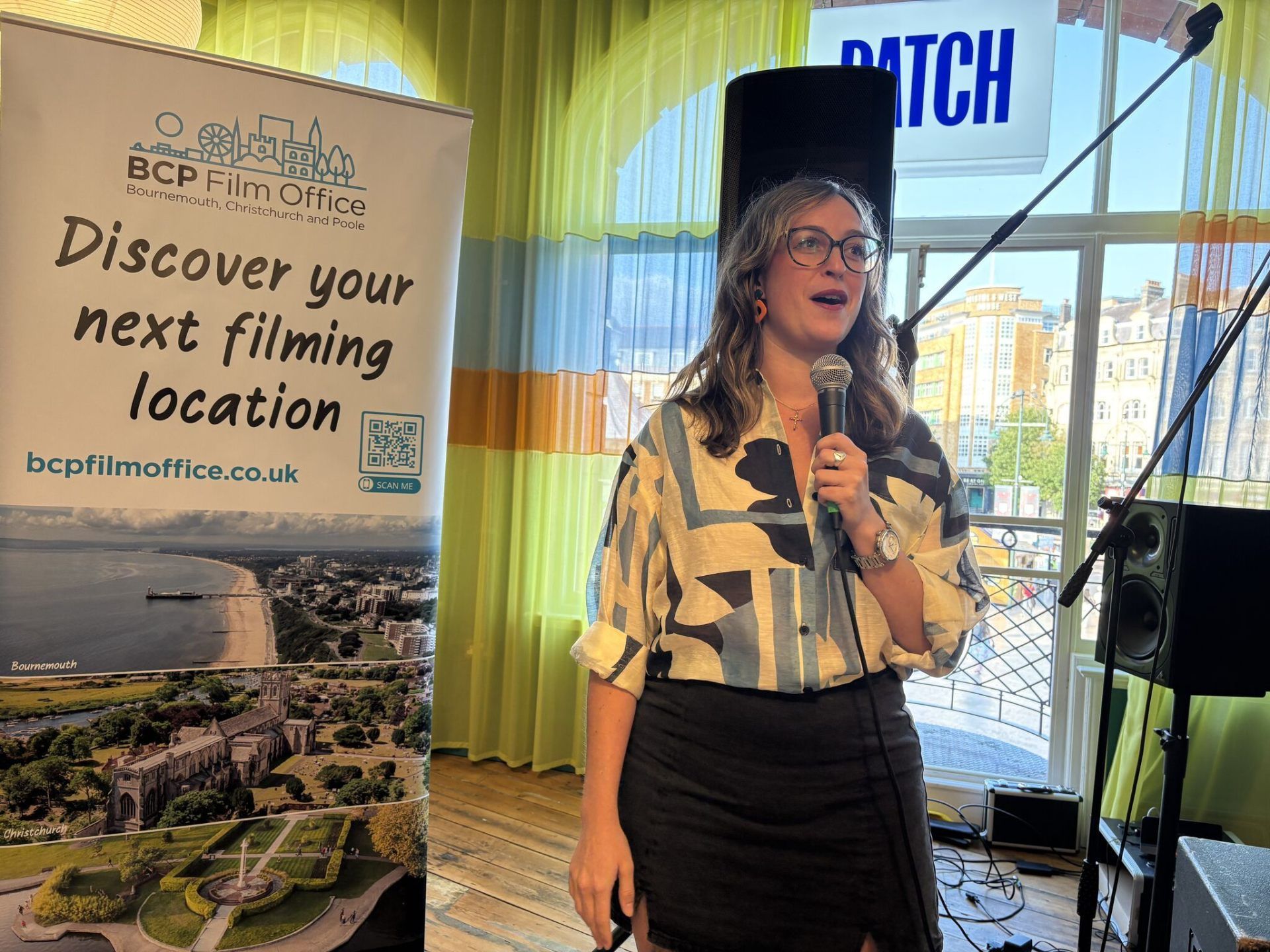 Simonne Rodrigues of Patch introducing the Banjo Boys sizzle screening — 14 Aug 2025