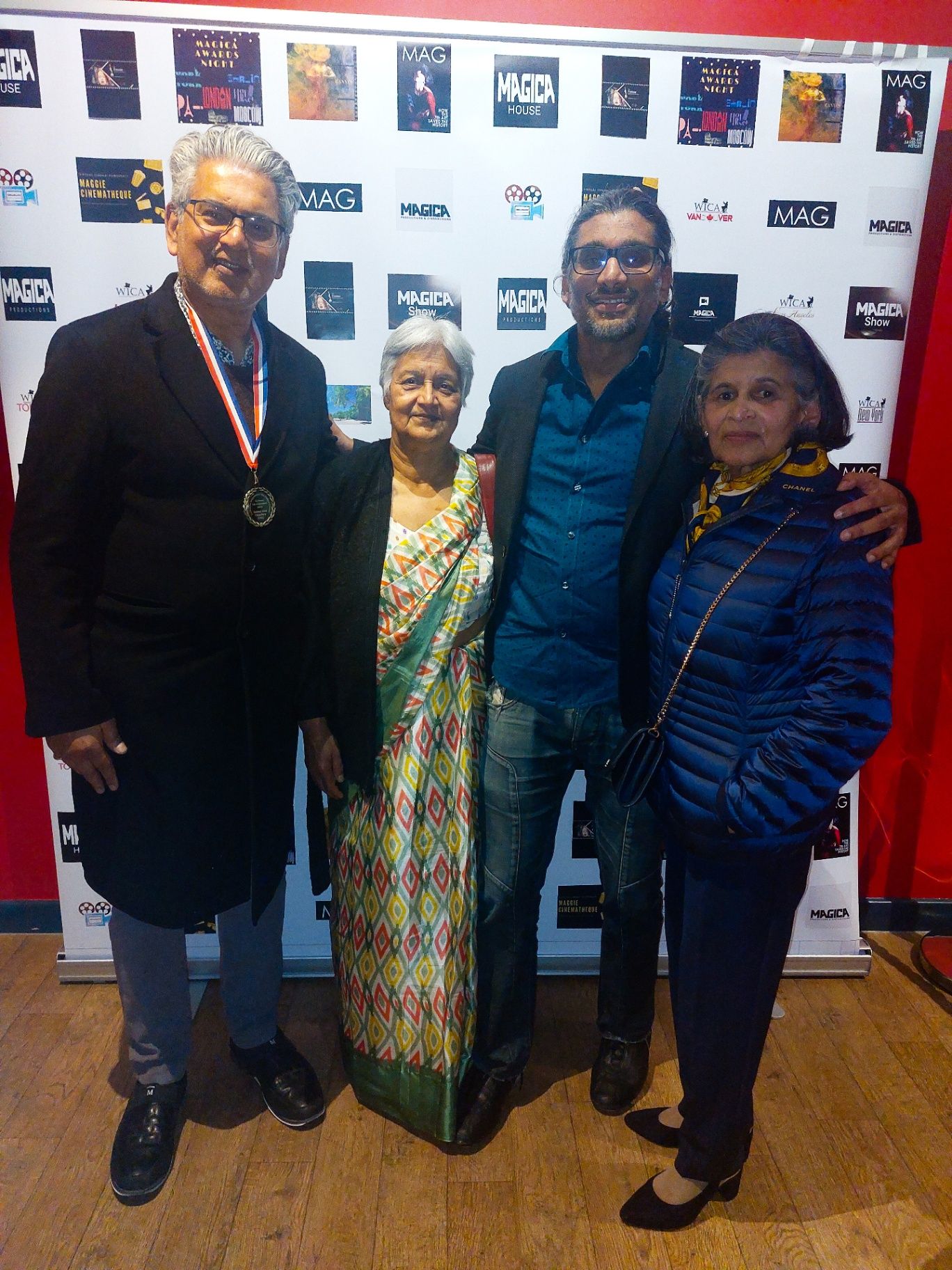 Johan Nayar with his mum Vasisthi Nayar, Atique Choudhary and Mrs Choudhary at the La Femme Independent Film Festival Magica Awards Night