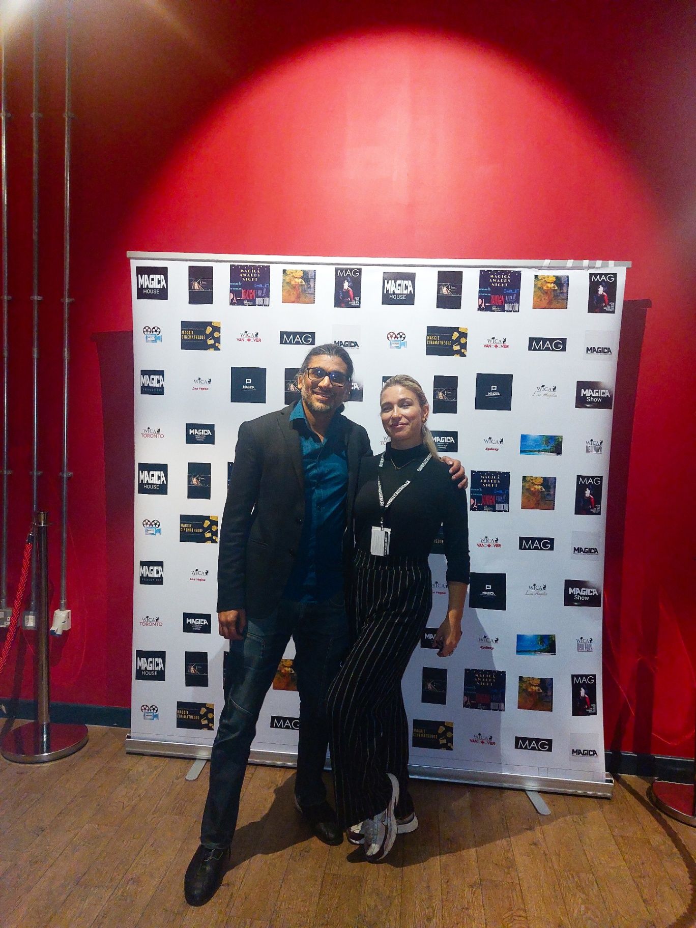 Johan Nayar with Lori Palmer of Riverside Studios at the La Femme Independent Film Festival Magica Awards Night