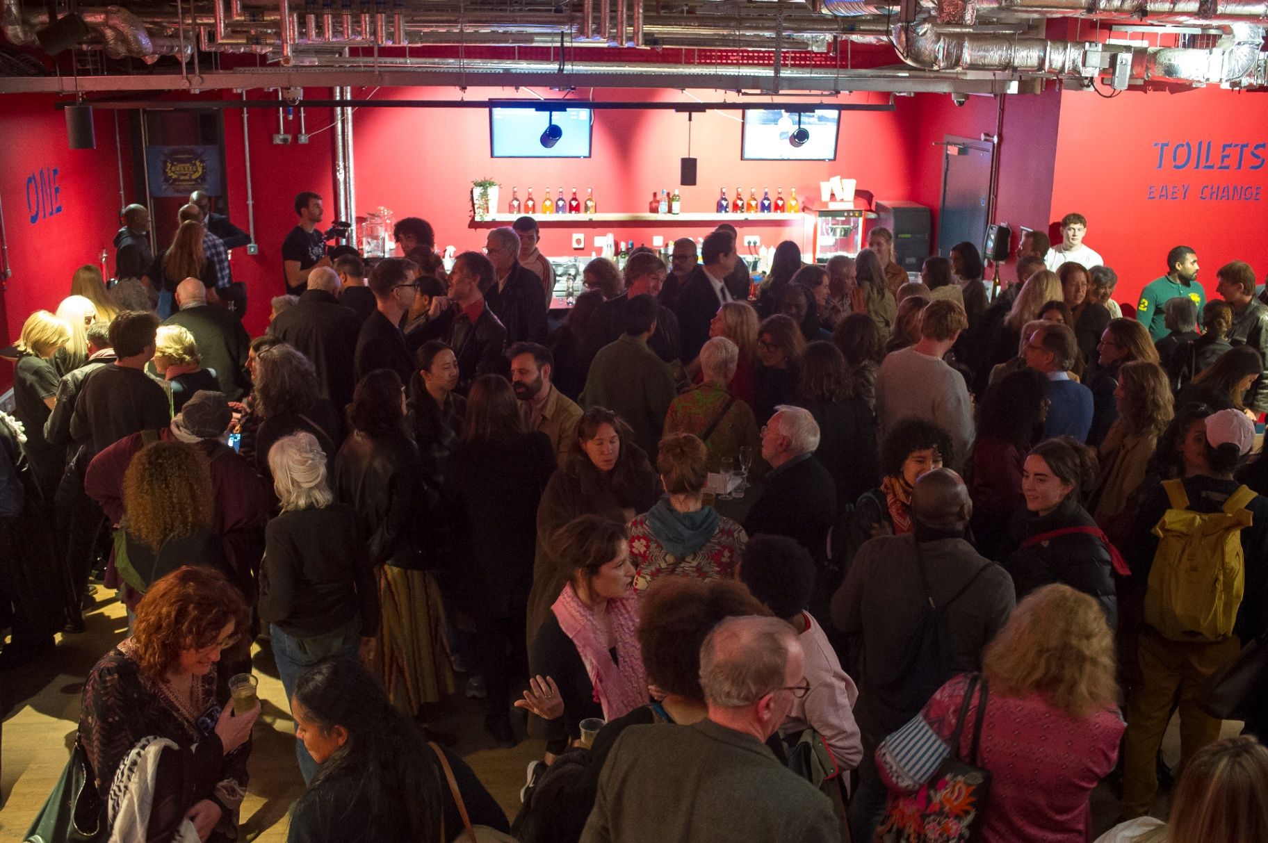 Audience at the London Breeze world premiere foyer reception — including family members Lisa Hickman and Elliott Cross — 22 Oct 2025