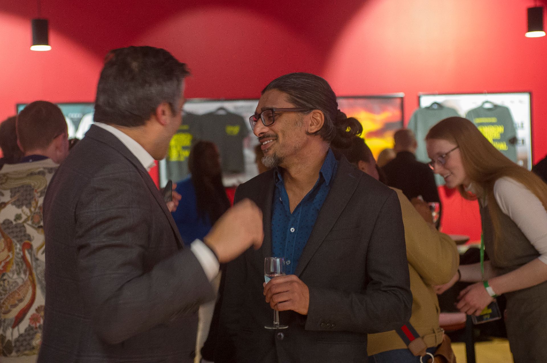 Johan Nayar with Associate Producer Mike Skinner at the London Breeze world premiere — 22 Oct 2025