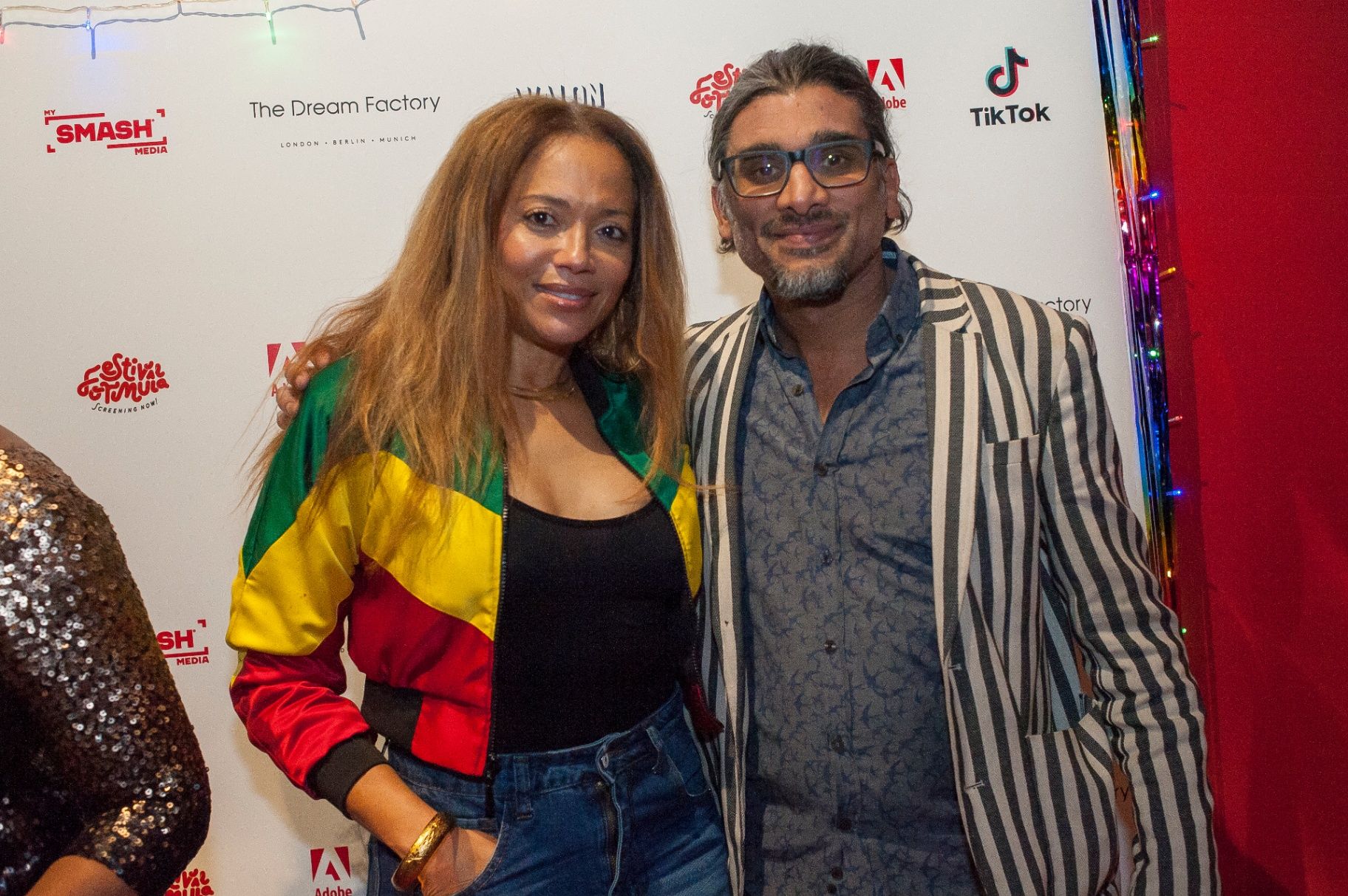 Johan Nayar with Sundra Oakley at the London Breeze world premiere — 22 Oct 2025