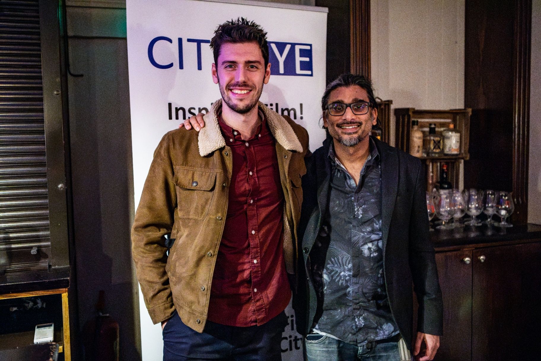 Director Johan Nayar with Jaan Kurtulan, one of the production assistants on Banjo Boys, at Southampton Film Week