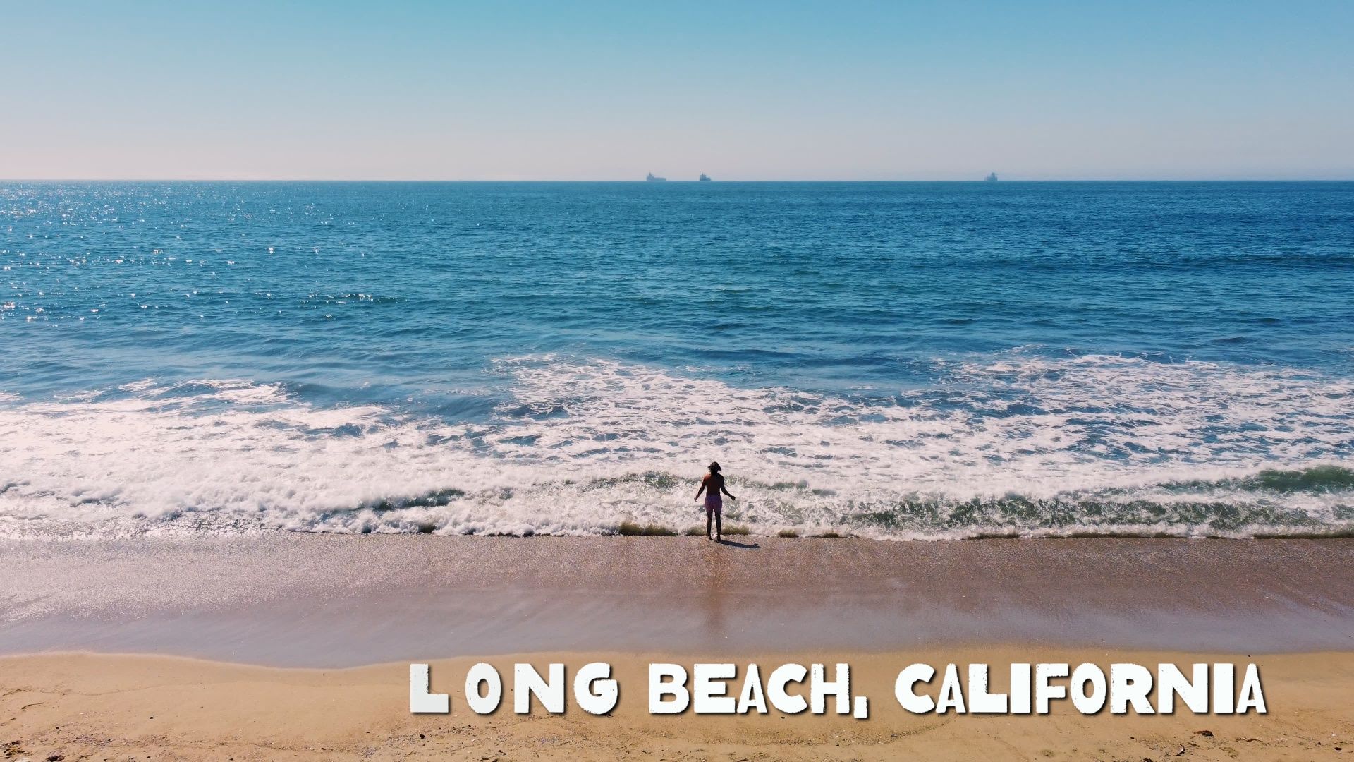 Neil about to jump into the Pacific Ocean at Long Beach, California, 2023