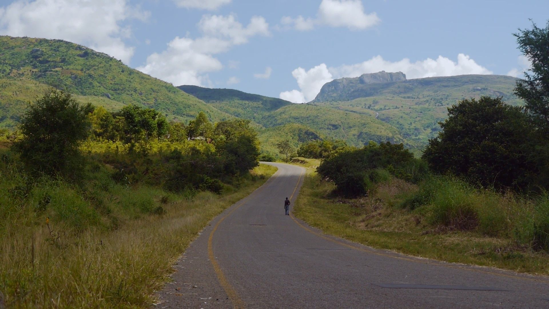 A road winding through the mountains of Malawi, 2023