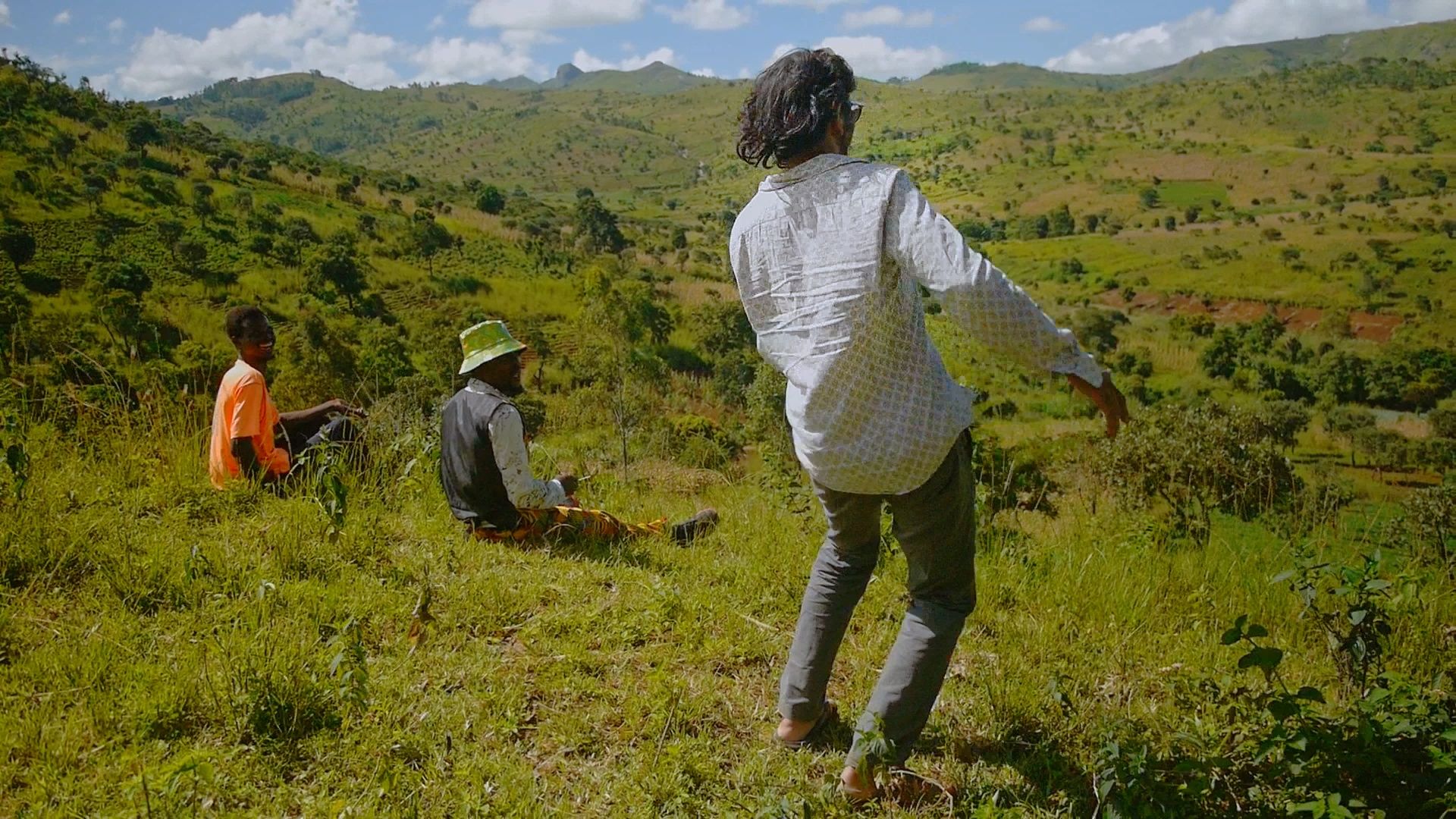 Neil fooling around in the Malawi hills during the 2023 tour