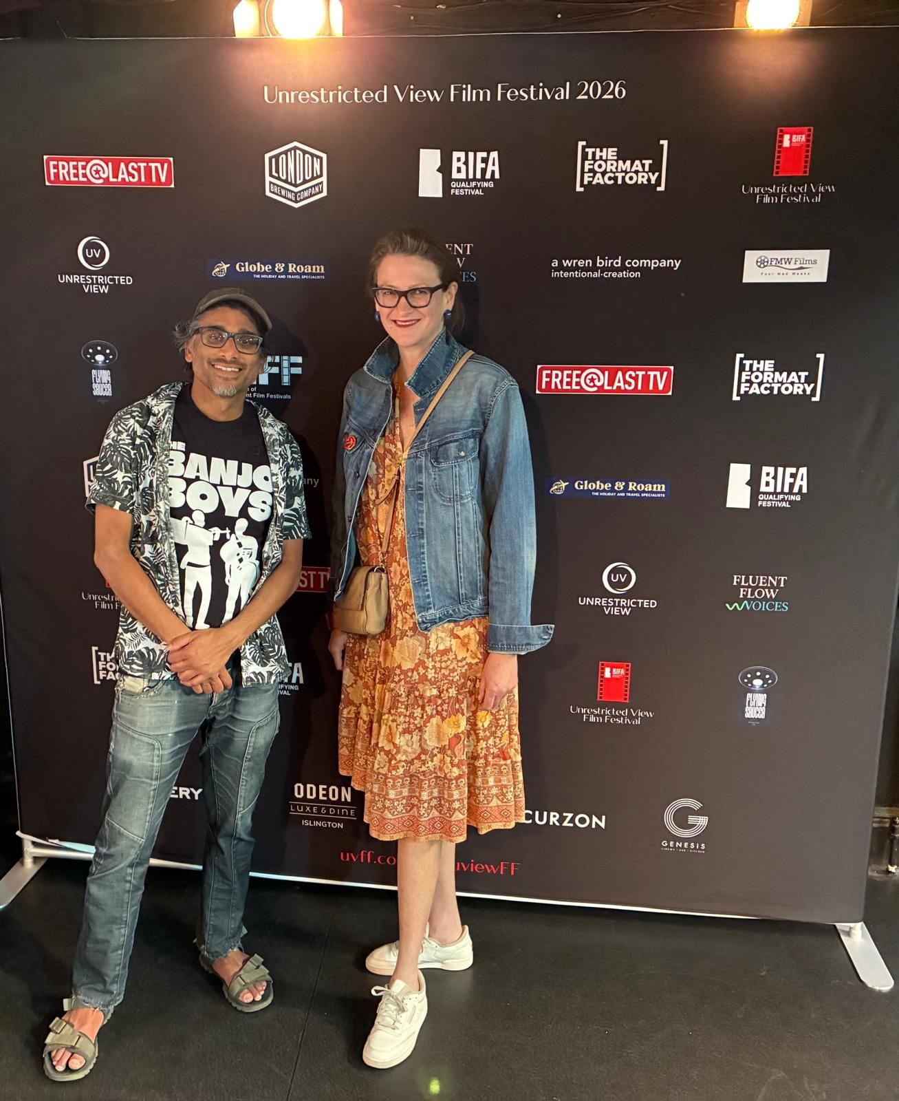 Director Johan Nayar with Sheridan Humphries at the Unrestricted View Film Festival 2026